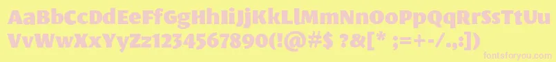 フォントLeksasansproBlack – ピンクのフォント、黄色の背景