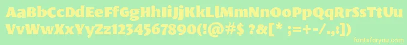 LeksasansproBlack Font – Yellow Fonts on Green Background