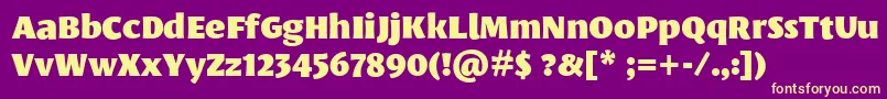 LeksasansproBlack Font – Yellow Fonts on Purple Background