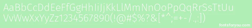 FirasansExtralight Font – White Fonts on Green Background