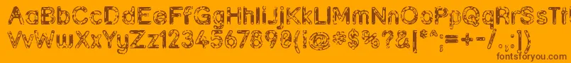 Grunja Font – Brown Fonts on Orange Background