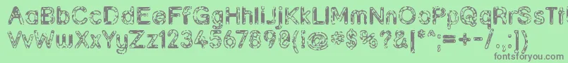 Grunja Font – Gray Fonts on Green Background