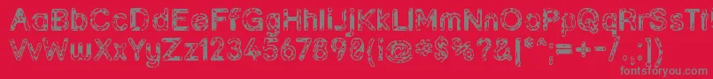 Grunja Font – Gray Fonts on Red Background