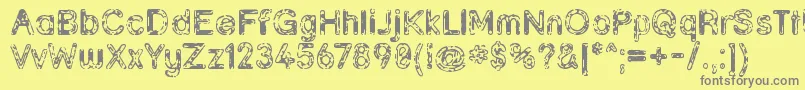 Grunja Font – Gray Fonts on Yellow Background