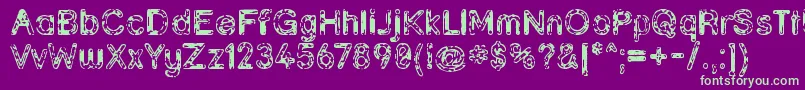 Grunja Font – Green Fonts on Purple Background