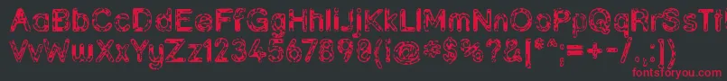 Lisätietoja Grunja-fontista Grunja-fontti – punaiset fontit mustalla taustalla