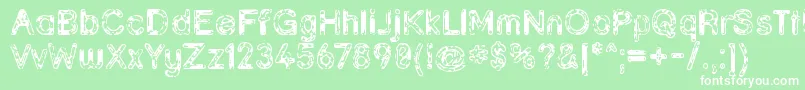 Grunja Font – White Fonts on Green Background