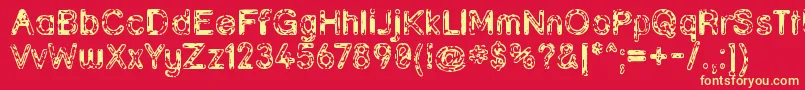 Grunja Font – Yellow Fonts on Red Background