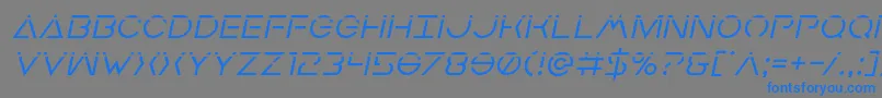 Earthorbiterlaserital Font – Blue Fonts on Gray Background