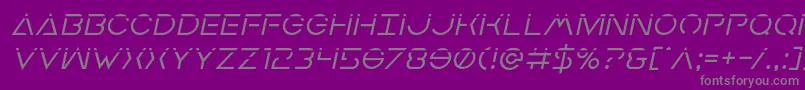 Earthorbiterlaserital-Schriftart – Graue Schriften auf violettem Hintergrund