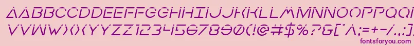 Earthorbiterlaserital-Schriftart – Violette Schriften auf rosa Hintergrund