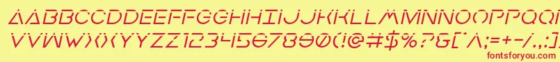 Earthorbiterlaserital Font – Red Fonts on Yellow Background