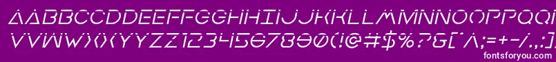 フォントEarthorbiterlaserital – 紫の背景に白い文字