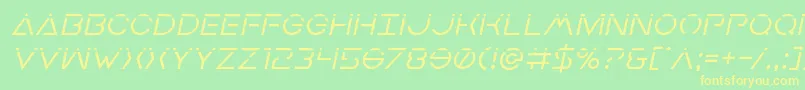 Earthorbiterlaserital Font – Yellow Fonts on Green Background