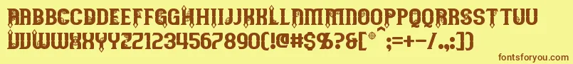 Timepiece Font – Brown Fonts on Yellow Background