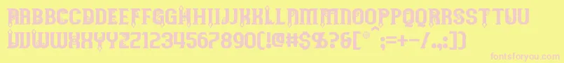 Timepiece Font – Pink Fonts on Yellow Background