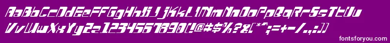DrosselmeyerItalic-Schriftart – Weiße Schriften auf violettem Hintergrund