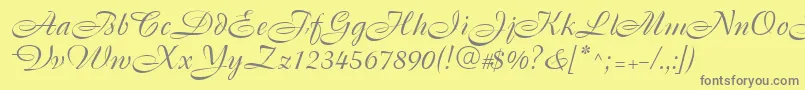 Cassandra-Schriftart – Graue Schriften auf gelbem Hintergrund