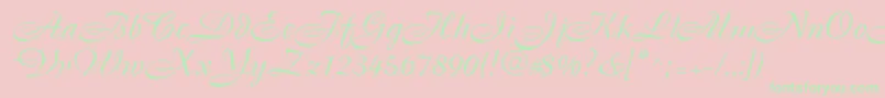 Cassandra Font – Green Fonts on Pink Background