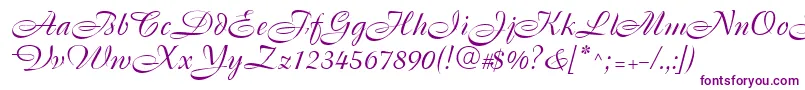 Cassandra Font – Purple Fonts on White Background