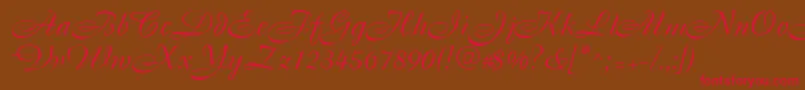 Cassandra Font – Red Fonts on Brown Background