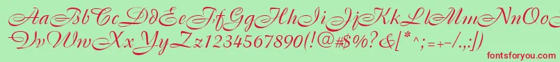 Cassandra Font – Red Fonts on Green Background