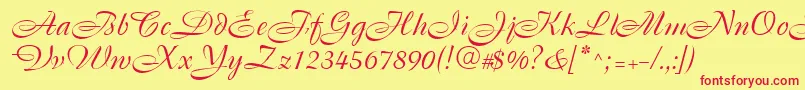 Cassandra Font – Red Fonts on Yellow Background