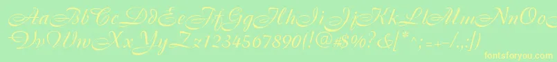 Cassandra Font – Yellow Fonts on Green Background