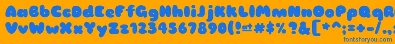 Sniglet Font – Blue Fonts on Orange Background