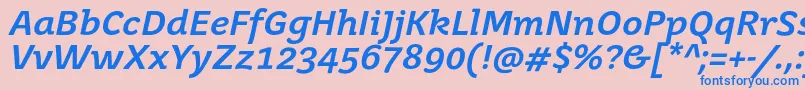 JuvenismediumItalic Font – Blue Fonts on Pink Background