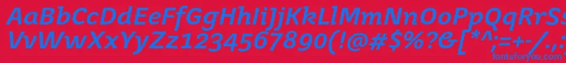 JuvenismediumItalic Font – Blue Fonts on Red Background