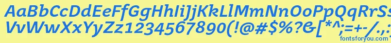 JuvenismediumItalic Font – Blue Fonts on Yellow Background