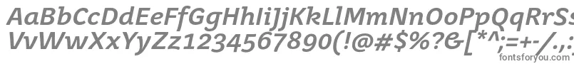 JuvenismediumItalic-Schriftart – Graue Schriften auf weißem Hintergrund