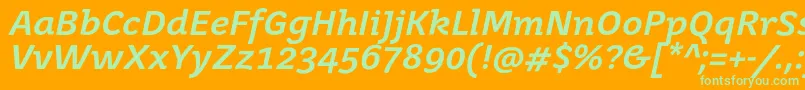 JuvenismediumItalic Font – Green Fonts on Orange Background