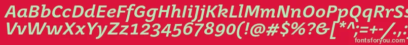 JuvenismediumItalic Font – Green Fonts on Red Background