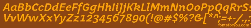 JuvenismediumItalic Font – Orange Fonts on Brown Background