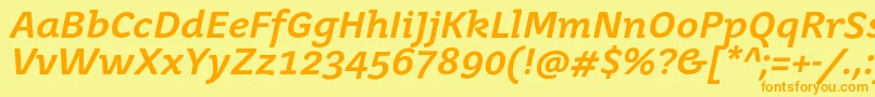 JuvenismediumItalic Font – Orange Fonts on Yellow Background