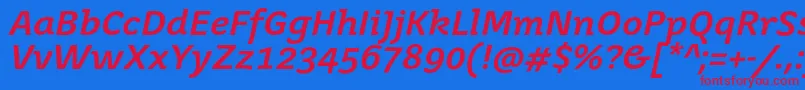 Шрифт JuvenismediumItalic – красные шрифты на синем фоне