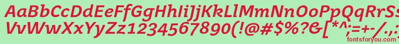 JuvenismediumItalic Font – Red Fonts on Green Background