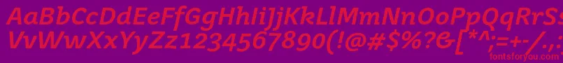 JuvenismediumItalic Font – Red Fonts on Purple Background