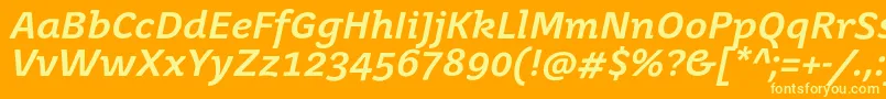 JuvenismediumItalic Font – Yellow Fonts on Orange Background