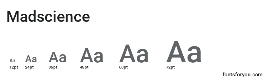 Madscience Font Sizes
