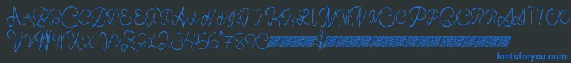 Northcowboy Font – Blue Fonts on Black Background