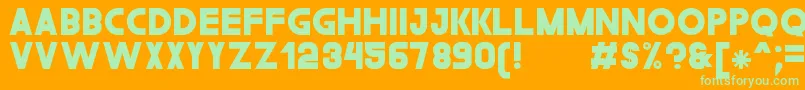 TheGouldSt-Schriftart – Grüne Schriften auf orangefarbenem Hintergrund