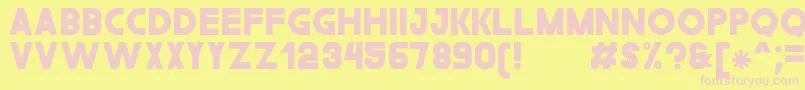 フォントTheGouldSt – ピンクのフォント、黄色の背景