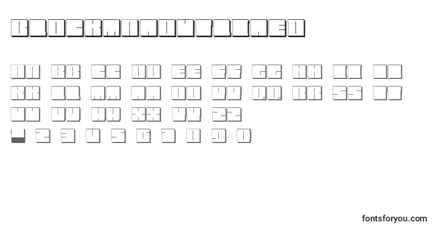 Czcionka BlockmanOutlined – alfabet, cyfry, specjalne znaki