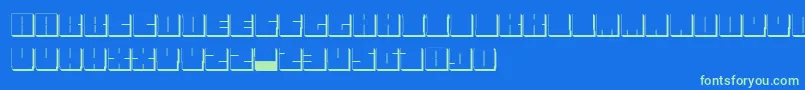 BlockmanOutlined Font – Green Fonts on Blue Background