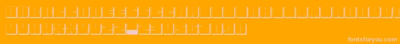 BlockmanOutlined-fontti – vaaleanpunaiset fontit oranssilla taustalla