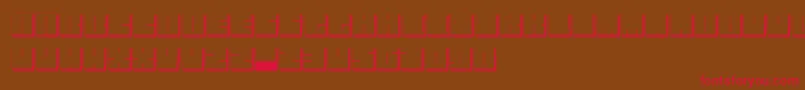 BlockmanOutlined-fontti – punaiset fontit ruskealla taustalla