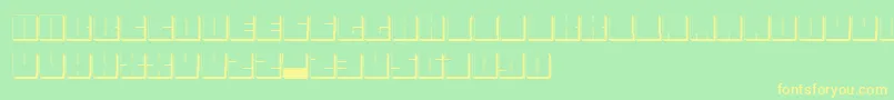 BlockmanOutlined-fontti – keltaiset fontit vihreällä taustalla